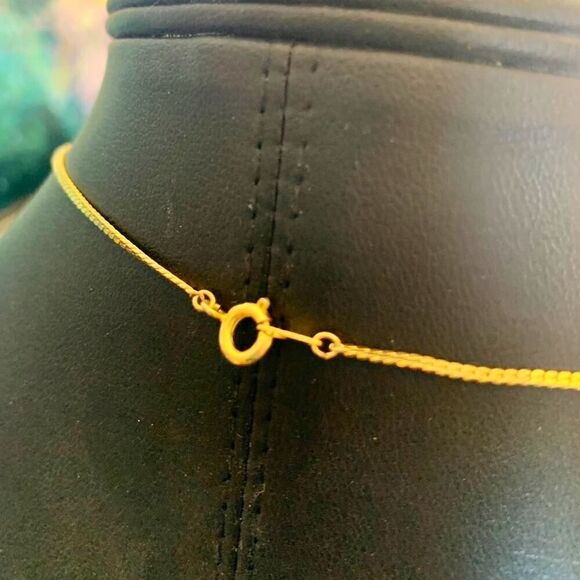 Vintage Gold Flat Link chain, Unmarked - Picture 2 of 2